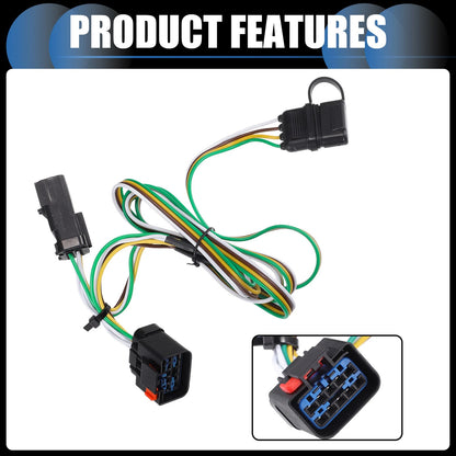 Set of 4-Pin Trailer Wiring Harness Kit for Dodge Ram 3500 (2010)
