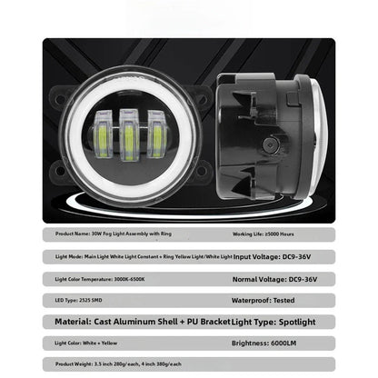Fog Light Plug-and-play 2525SMD LED Cast Aluminum Housing