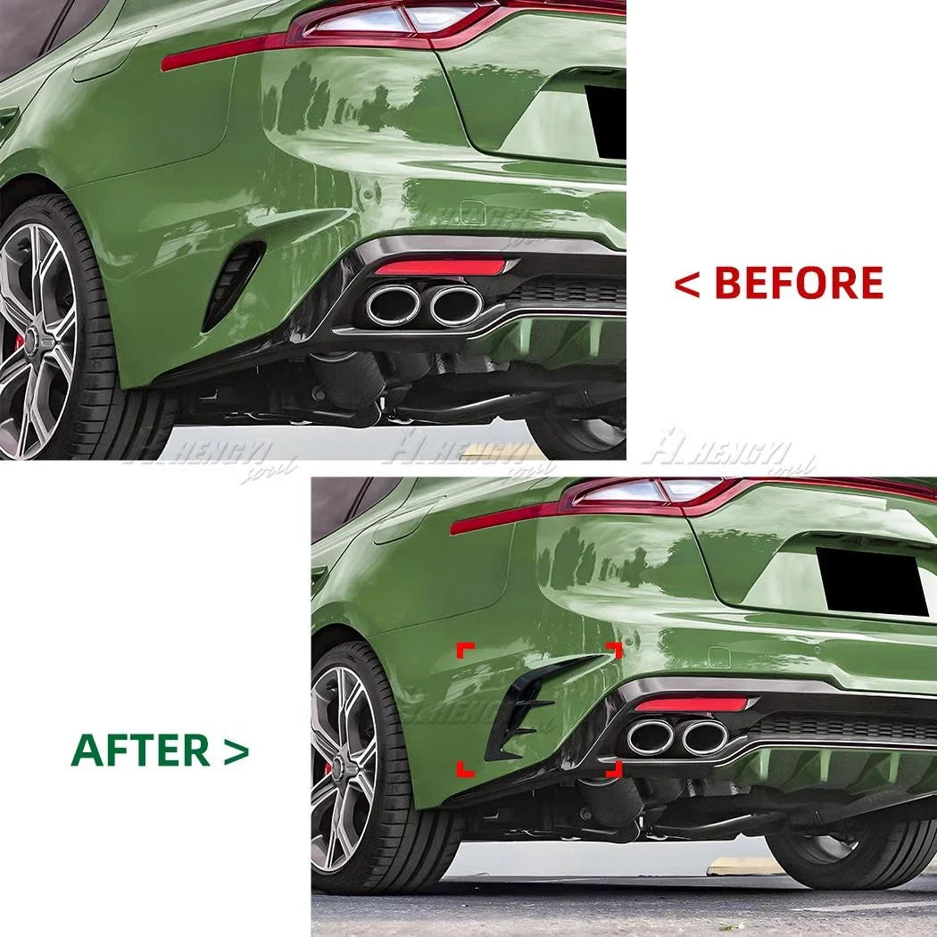 Canard Covers Rear Bumper Side Vent Carbon Fiber for Kia Stinger (2017–2023)