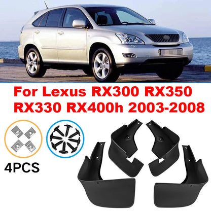 4x Splash Guards Mud Flaps Fender for Lexus RX (2003–2008)