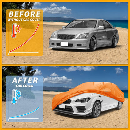 Car Cover Waterproof All Weather for Subaru WRX (210D-PU, Orange)