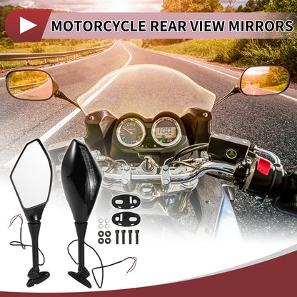 Set of 2 Rear View Mirrors for Honda CBR600RR (2003–2014) Black Aluminum