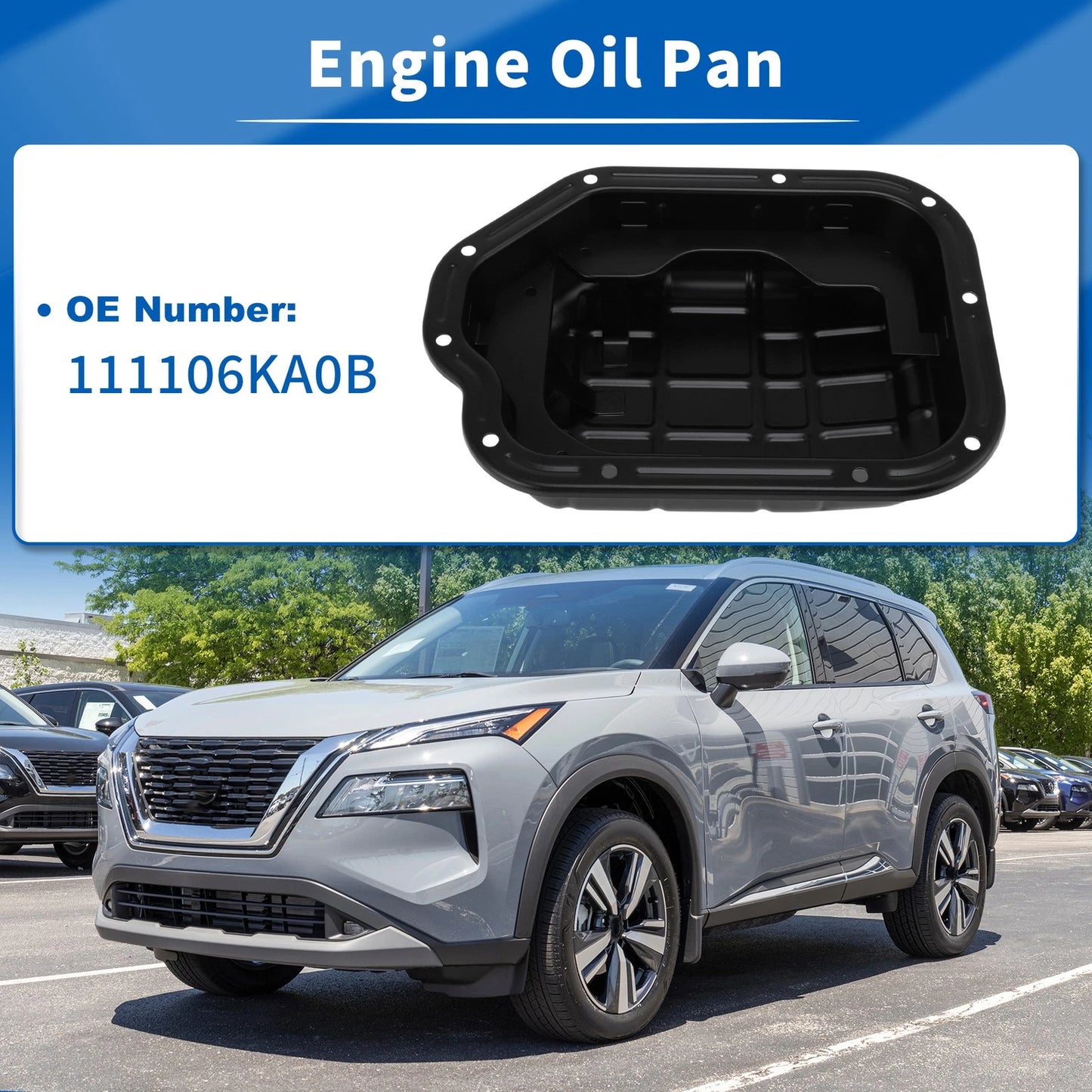 Engine Oil Pan Sump with Drain Plug for Nissan Pathfinder (2017–2020) 111106KA0B