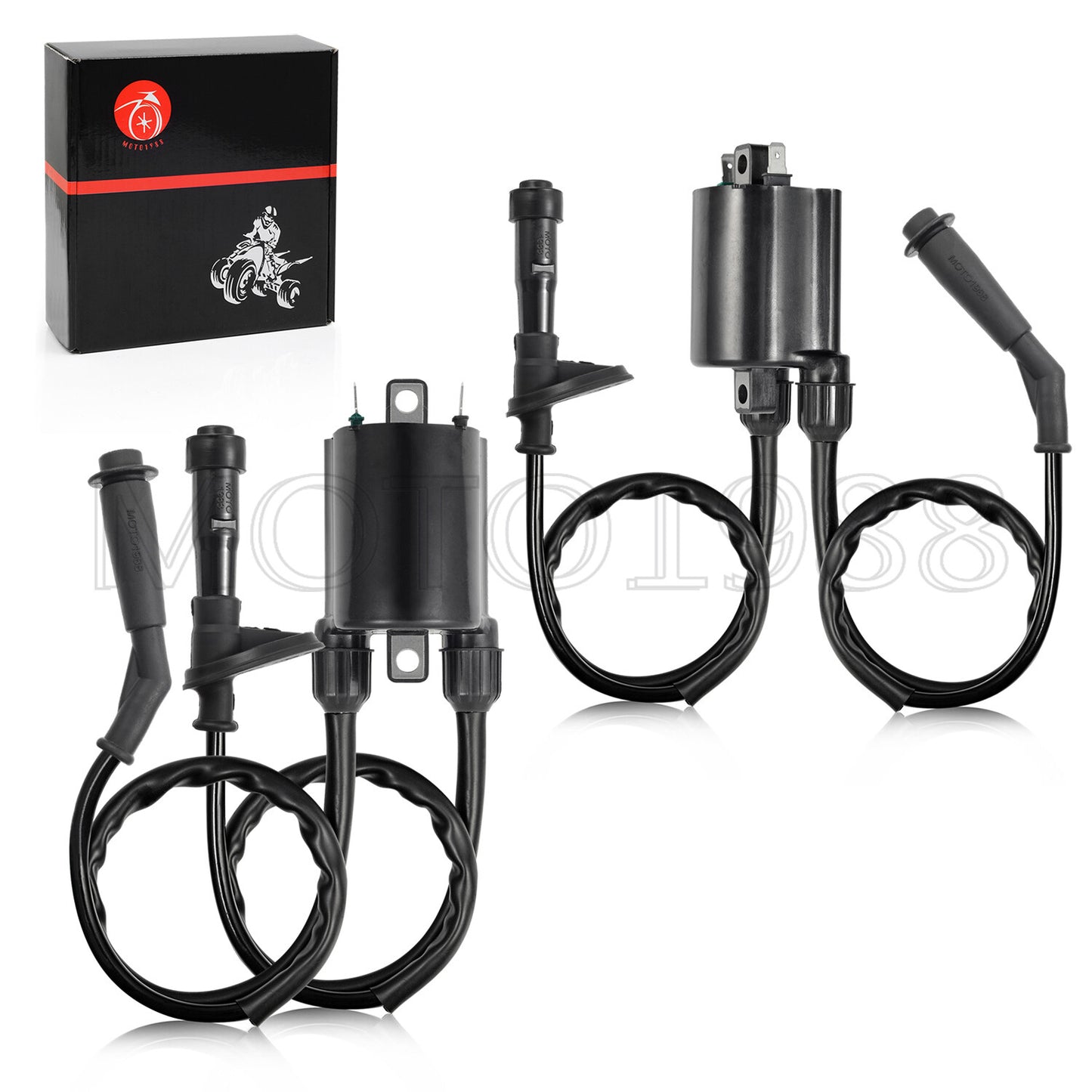 2X Ignition Coil & Spark Plug Cap for Honda VT600C VT600CD (1988–2007)