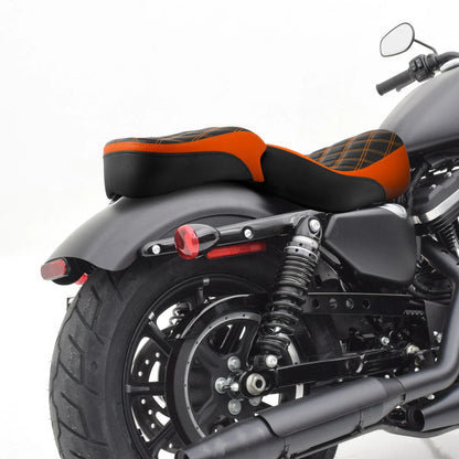 Rider & Passenger Seats for Harley Iron 883 XL883N (2016-2022) Black/Orange