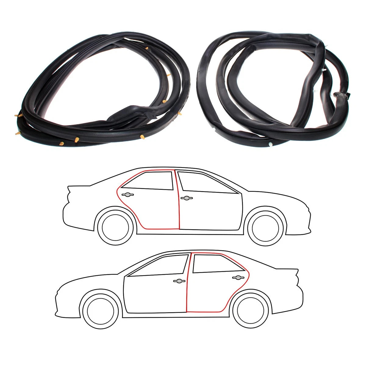 Rear Door Weatherstrip Pair for Honda Accord (1994–1997)