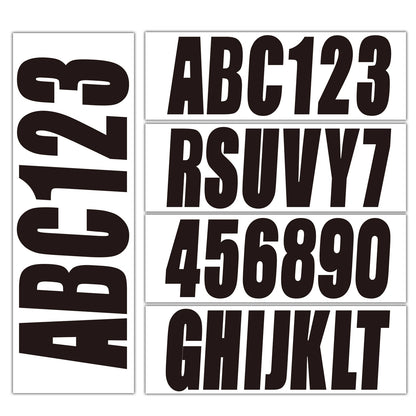 Set of 4 Black Personalized Decals for Boat Registration Numbers & Letters