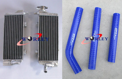 Aluminum Radiator + Blue Hose for KTM 125/200/250/300 SX/EXC/MXC (2008–2013)