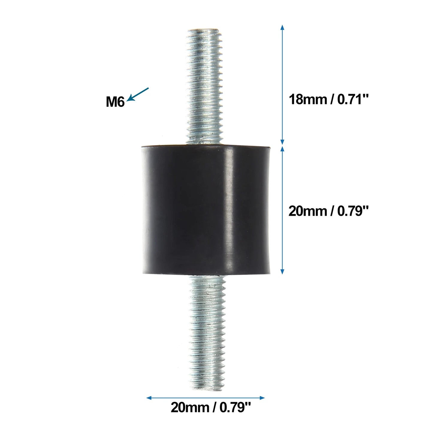 Set of 4 M6 Anti Vibration Rubber Isolator Dampers for Cars (20x20mm)