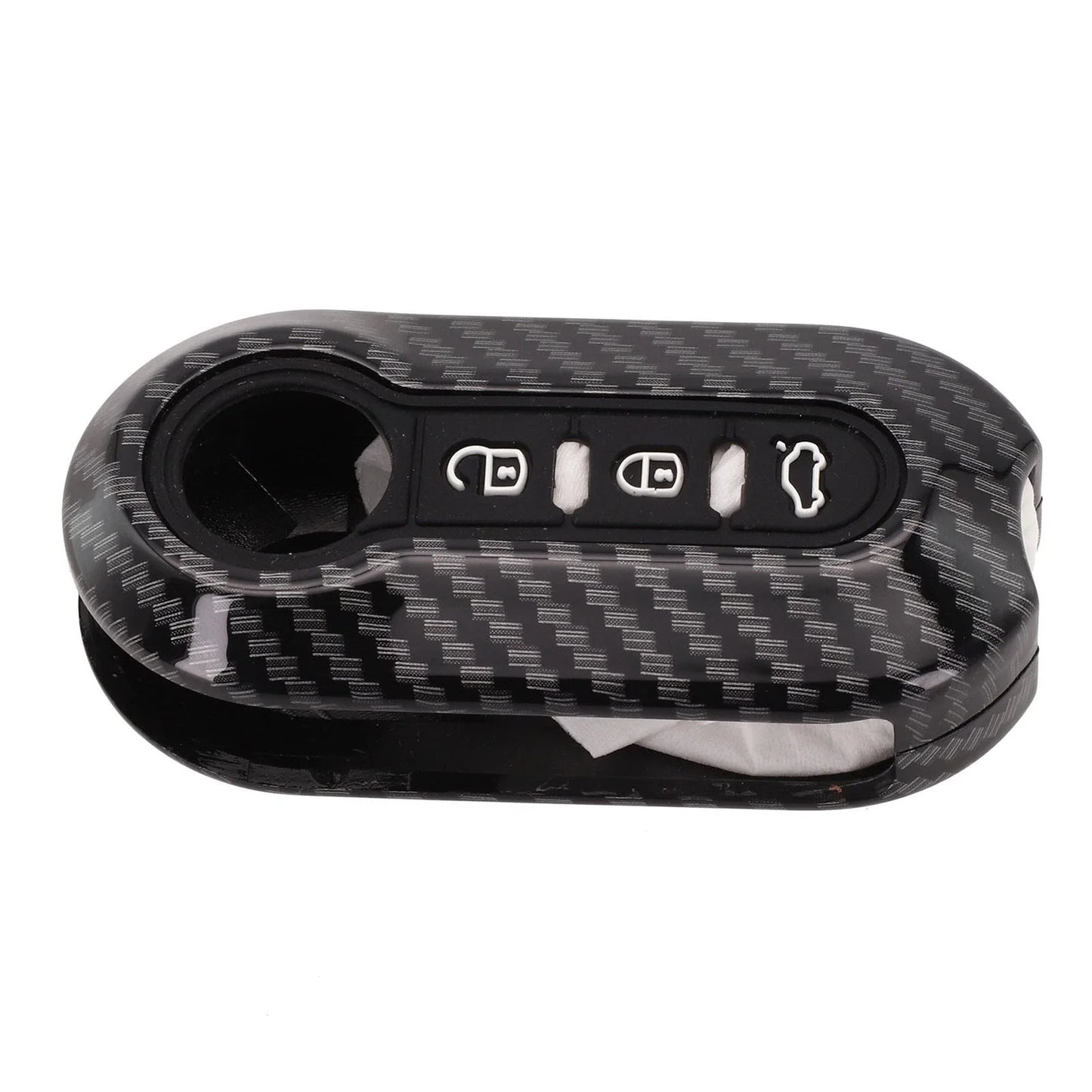 Carbon key case key cover for Fiat 500 Ducato Abarth Doblo (2007–2024)