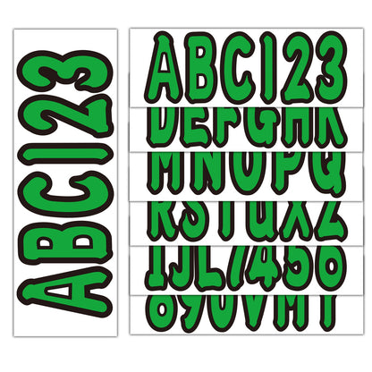 3" Boat Registration Numbers and Letters Decals Custom Green