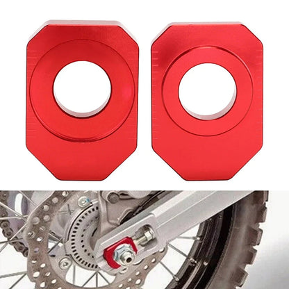 Red CNC Rear Axle Blocks Chain Adjusters for HONDA CRF 300L Rally (2021-2023)