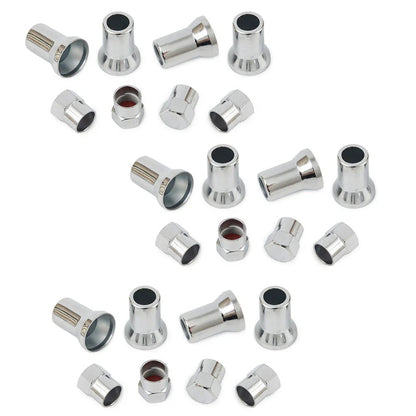 Valve Stem Hex Cap with Sleeve Cover Decor for Silver Car