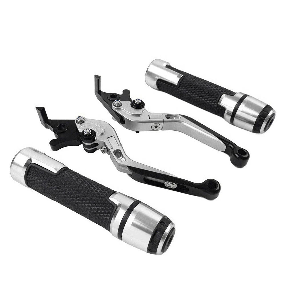 Silver Extendable Brake Clutch Levers Grip Set for Suzuki GSXR1000 (2001-2023)