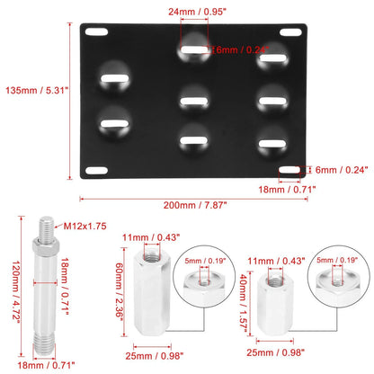 Bumper Tow Hook License Plate Mount Bracket for Honda Fit (2003)