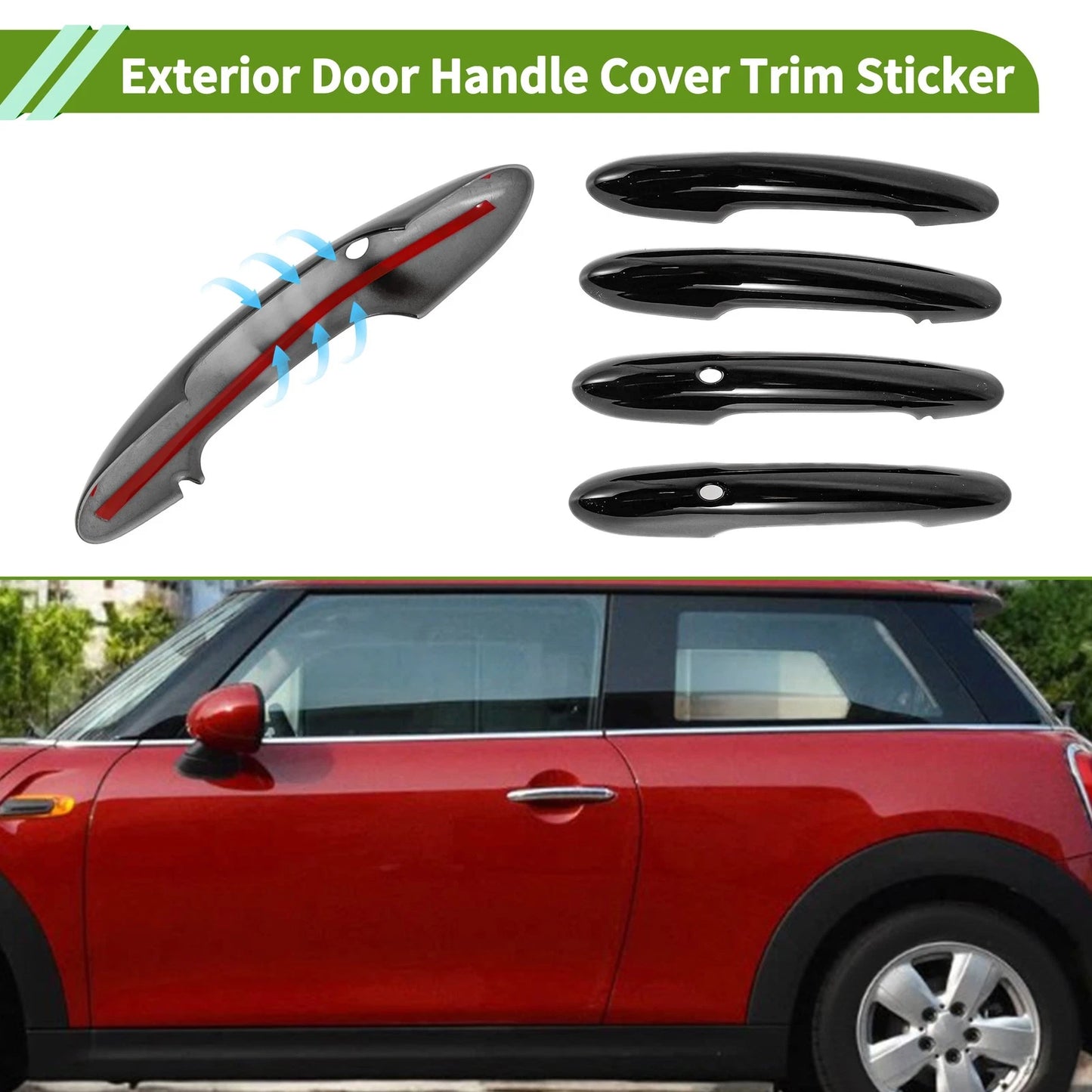 Set of 1 Exterior Door Handle Cover Trim for Mini Cooper F55 (2014–2025) Glossy Black