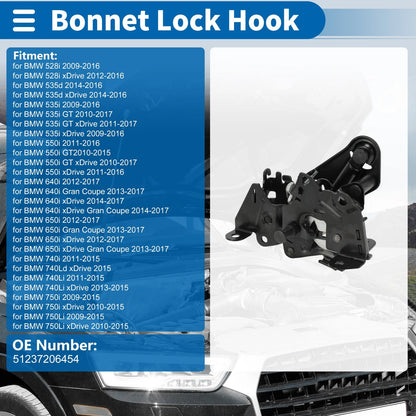 Hood Latch Assembly for BMW 528i (2011–2016) No. 51237206454
