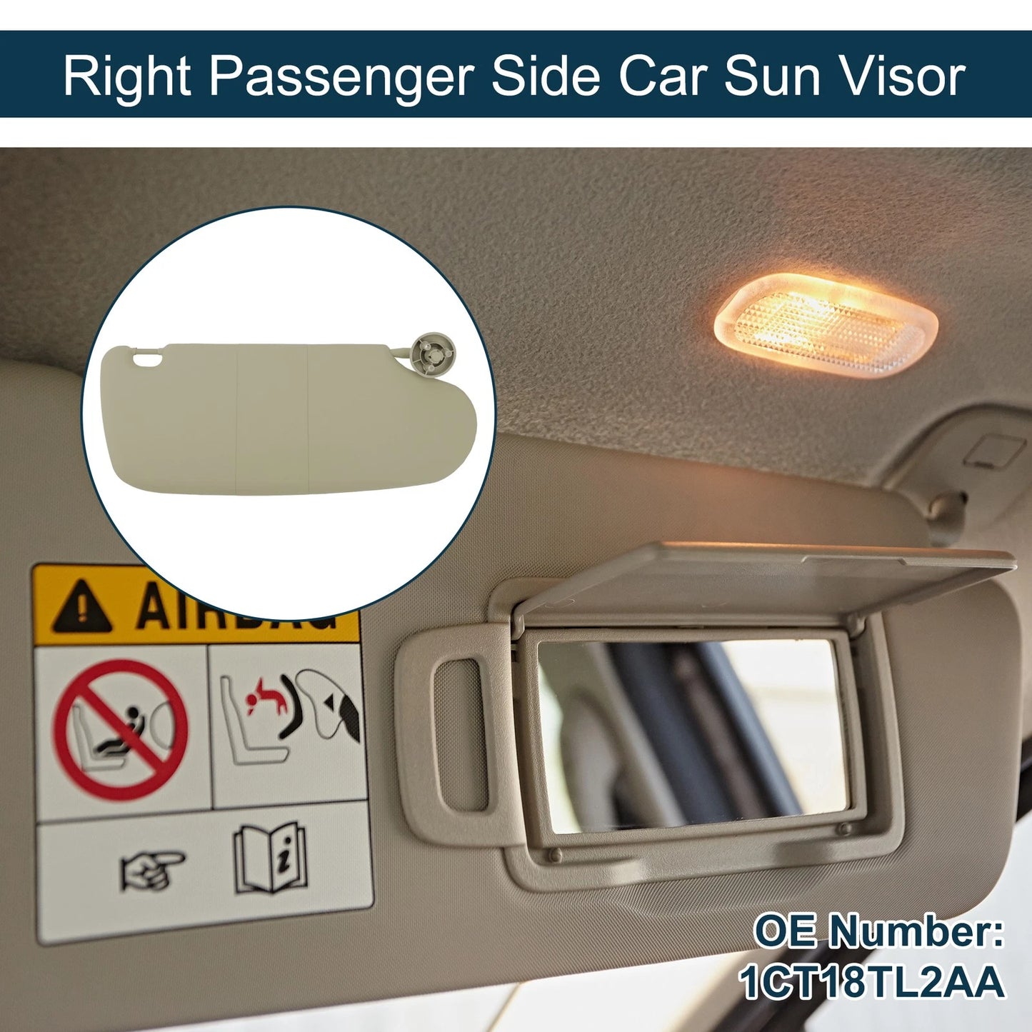 Right Passenger Side Sun Visor Assembly for Dodge Ram 1500 (2002–2005)