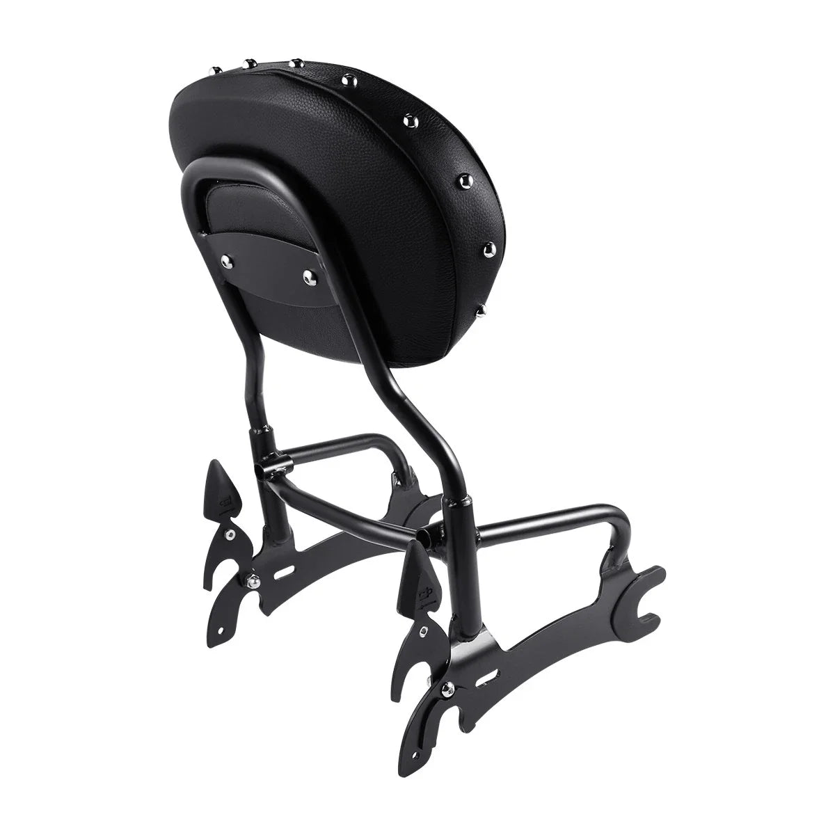 Black 12" Backrest Sissy Bar & Mount Spools for Indian Classic (2014-2018)