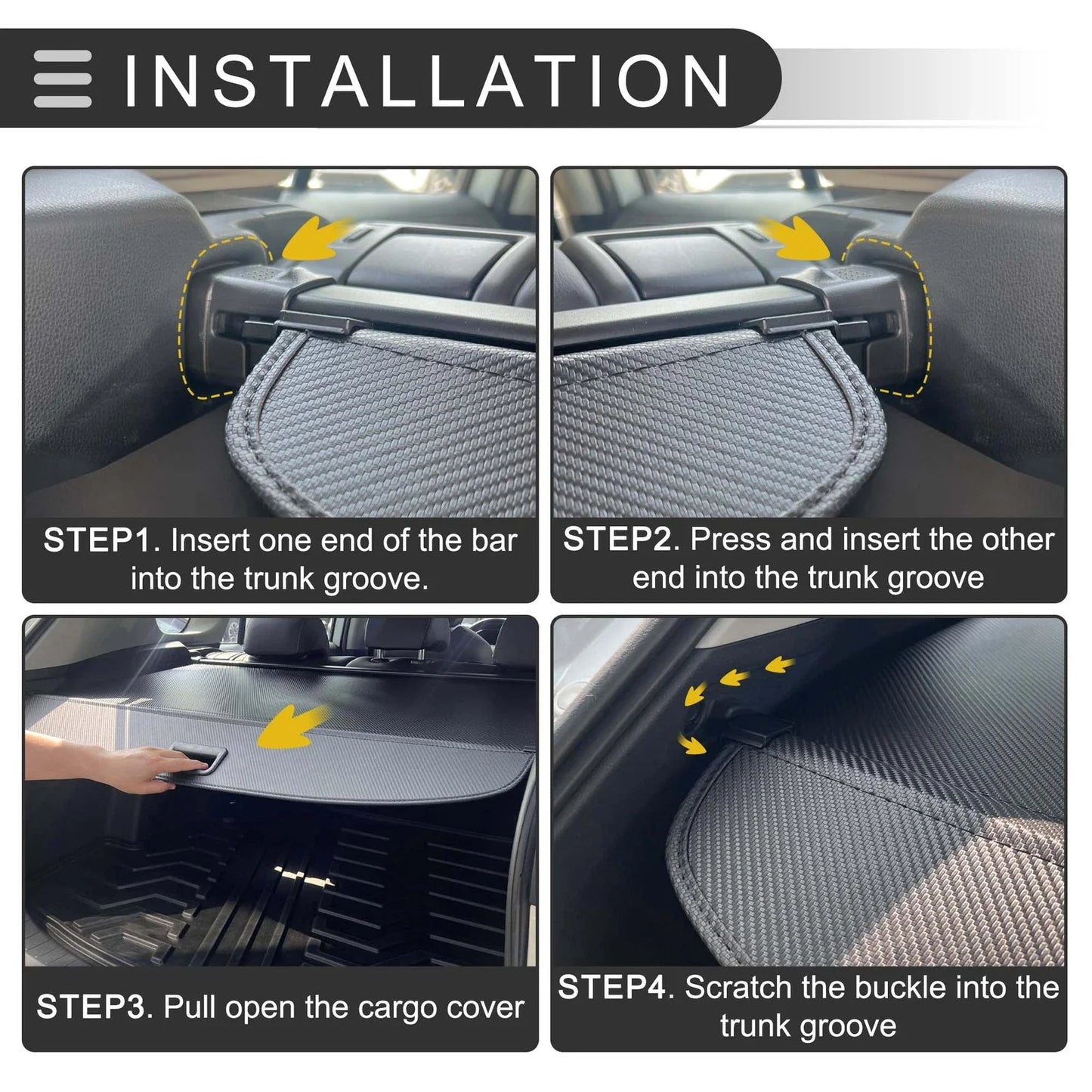 Retractable Cargo Cover Black Carbon Fiber for BMW X5 E53 (2000-2006)