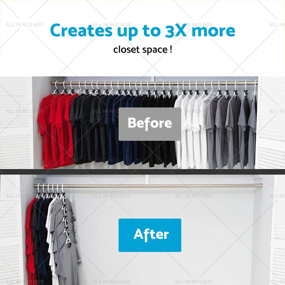 30PCS Closet Organizer Clothes Hanger Connector Hook Space Saving