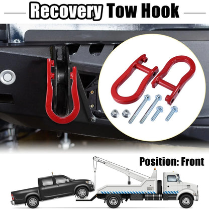 Front Recovery Tow Hook Kit for Chevy Silverado 1500, GMC Sierra 1500 (2007-2018)