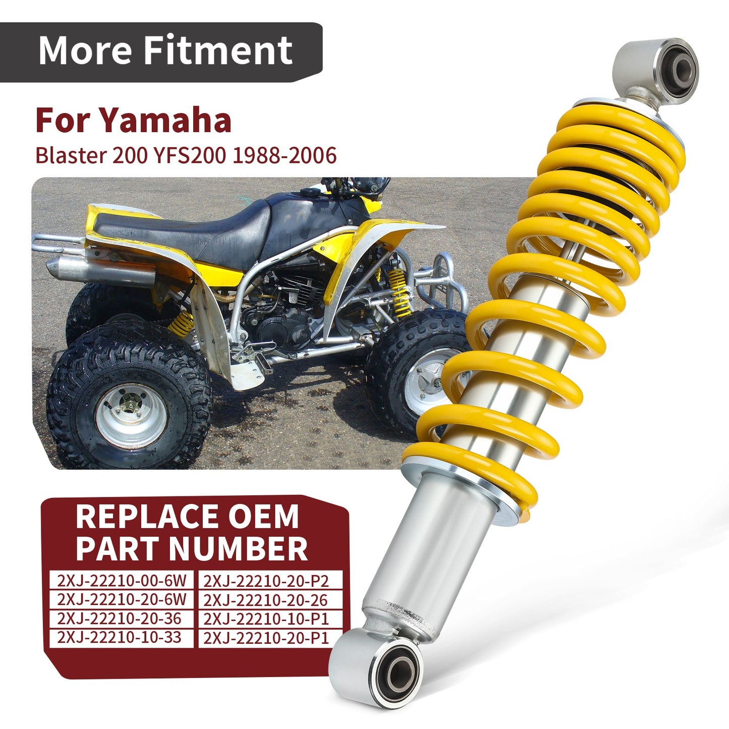 2X Rear Shock Absorber for Yamaha Blaster YFS200 (1988–2006)