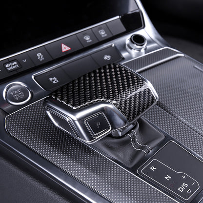 Carbon Fiber Gear Shift Knob Cover for Audi Q8 (2021), A6 (2019–2021), A7