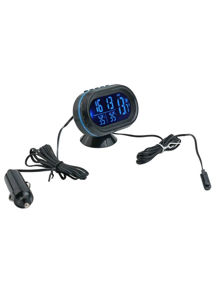Digital Thermometer and Voltmeter for Car Dashboard