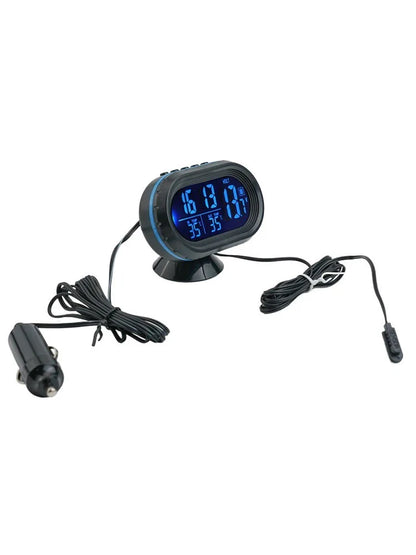 Digital Thermometer and Voltmeter for Car Dashboard