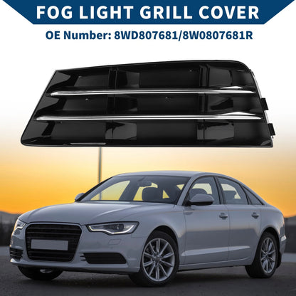 1pc Fog Light Grill for Audi A4 B9 (2016–2023) No. 8WD807681 Black Silver
