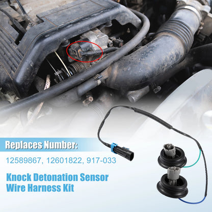 Dual Knock Sensor with Wiring Harness Kit for Chevy Silverado 1500, Tahoe