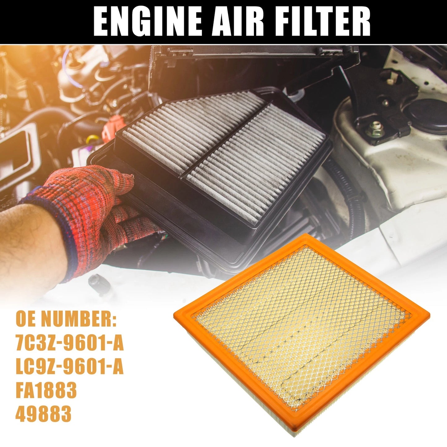 Car Engine Air Filter 7C3Z-9601-A for Ford F-150 (2011–2025)