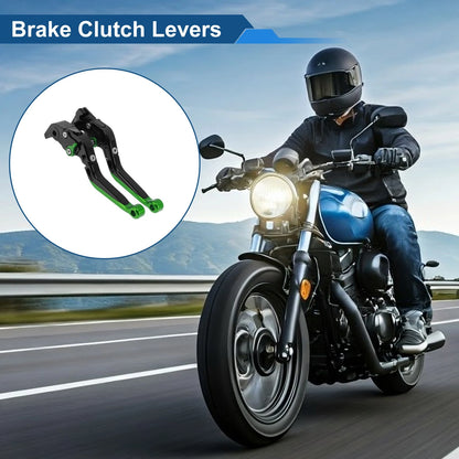 Short/Long Brake Clutch Levers for Yamaha YZF-R1 (2004–2008) Black Green End