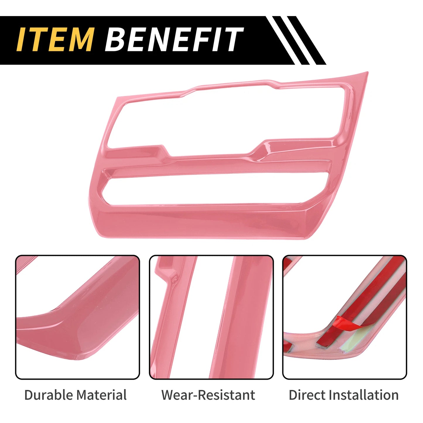 Dashboard Center Window Control Panel Cover for Jeep Wrangler JL JLU (2018–2024) Pink