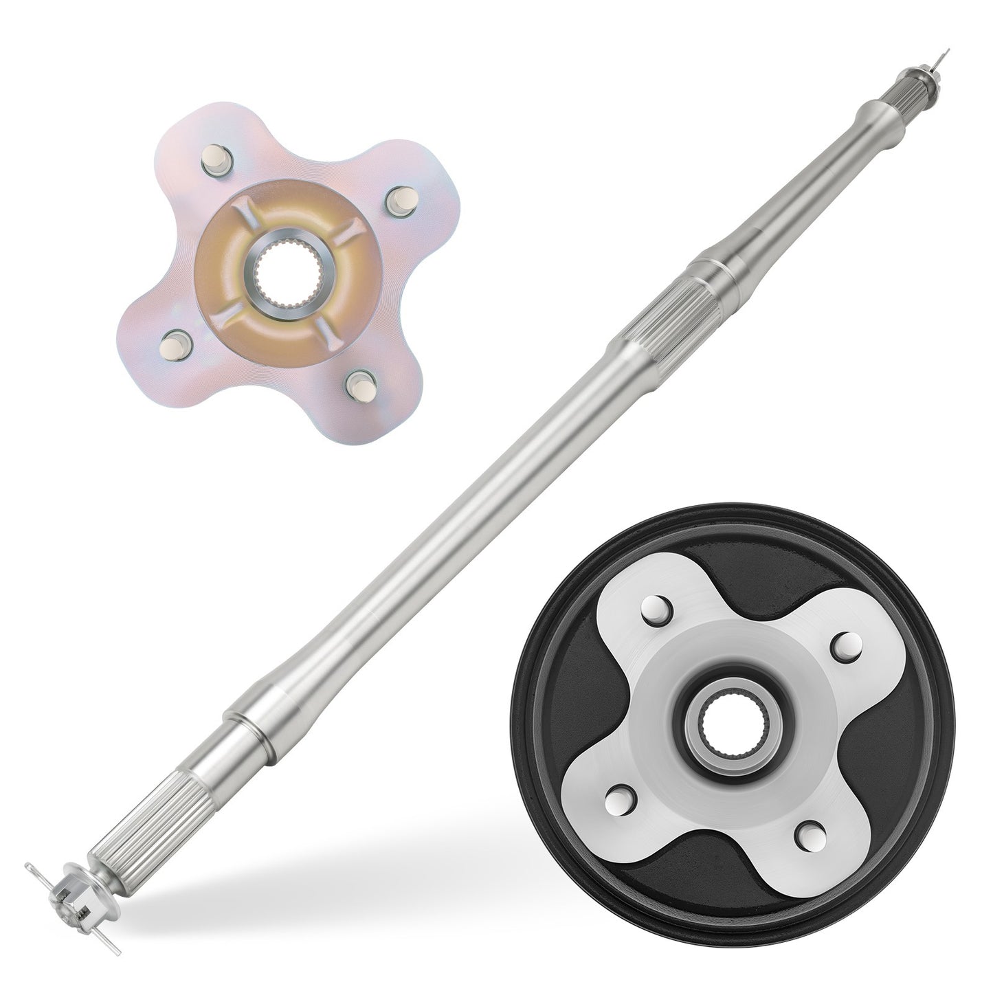 Rear Axle Shaft & Brake Drum & Wheel Hub Kit for Yamaha Big Bear 350 (1997–1999)