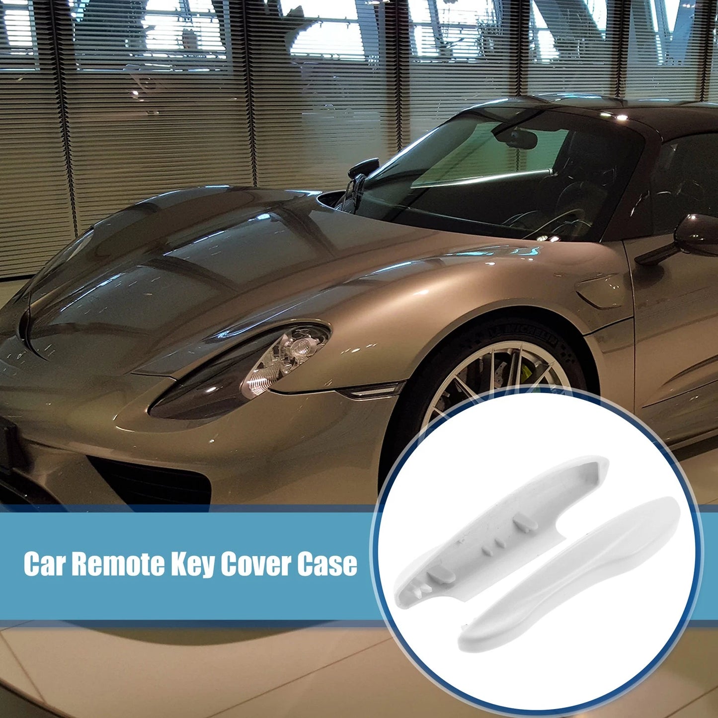 Set of 2 Car Remote Key Side Cover Cases for Porsche Taycan 911 (2020–2021) White