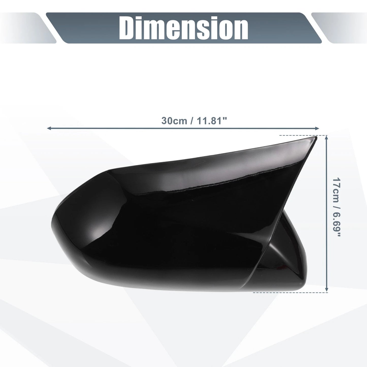 2X Rearview Mirror Cover Overlay Gloss Black for Toyota Camry (2018–2020)