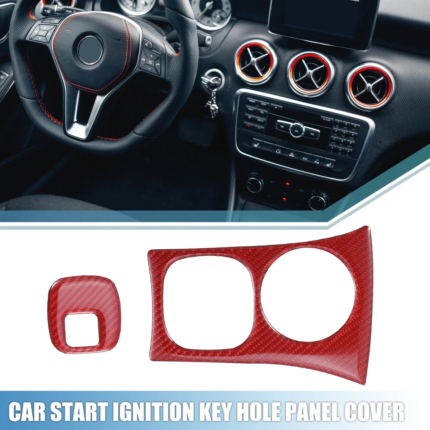 Chevy Corvette C5 Red Ignition Key Hole Panel Covers (Set of 2)