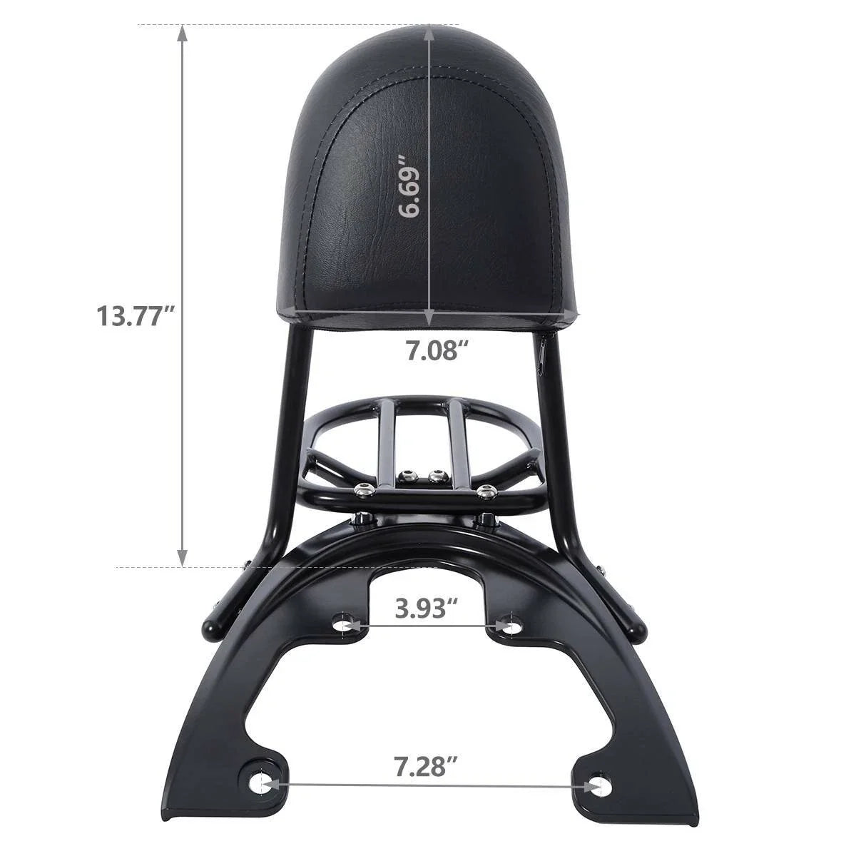 Black Sissy Bar Backrest Baseplate for Harley V-Rod Night Rod Special (07-11)