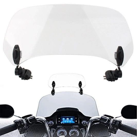 Adjustable Windshield Extension Spoiler Deflector for Motor Vehicle Clear