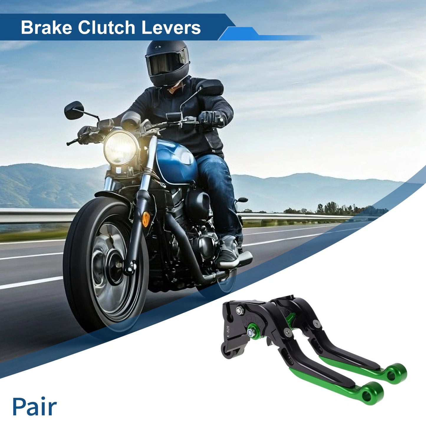 Adjustable Brake Clutch Levers for Kawasaki ZZR600 (2005–2009) Black Green
