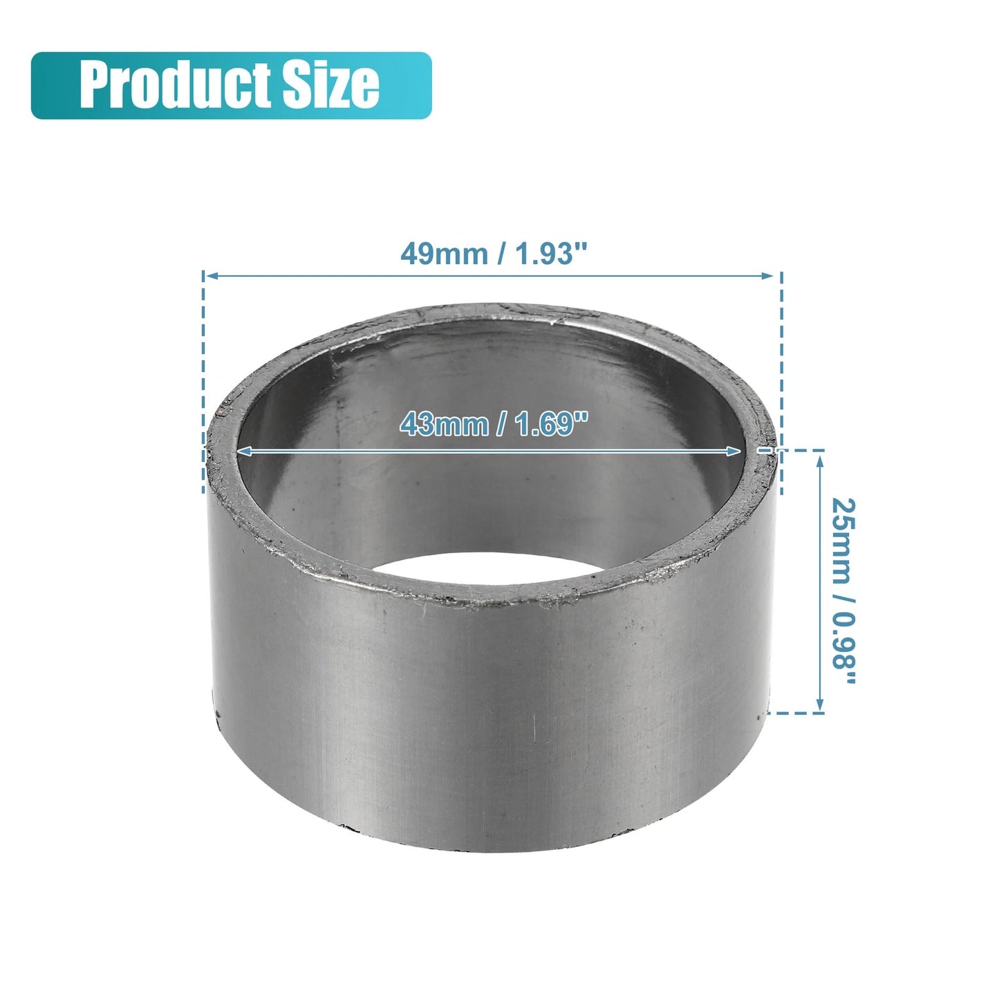 Exhaust Muffler Pipe Gasket Seal Ring for Universal Applications (43mm ID)