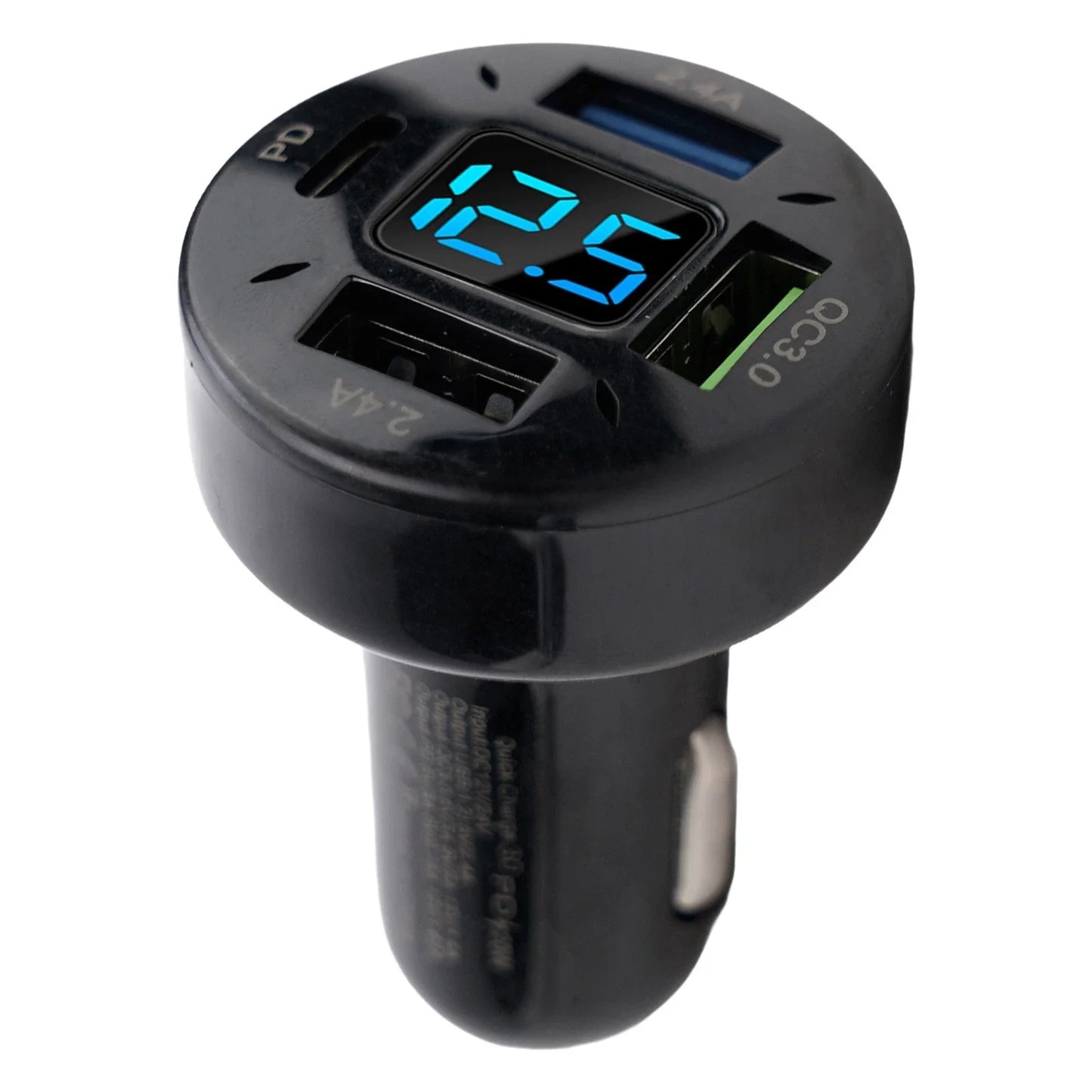 Car Charger Voltage Monitoring Aluminum Alloy PC Input 12-24V