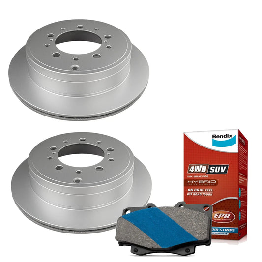 Set of Bendix Rear Brake Pads and Rotors for Toyota LandCruiser (2008–2021)