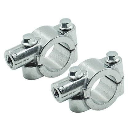 25MM M8 Motorcycle Silver Handlebar Mirror Mount Clamp Adaptor