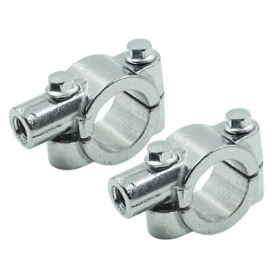 25MM M8 Motorcycle Silver Handlebar Mirror Mount Clamp Adaptor