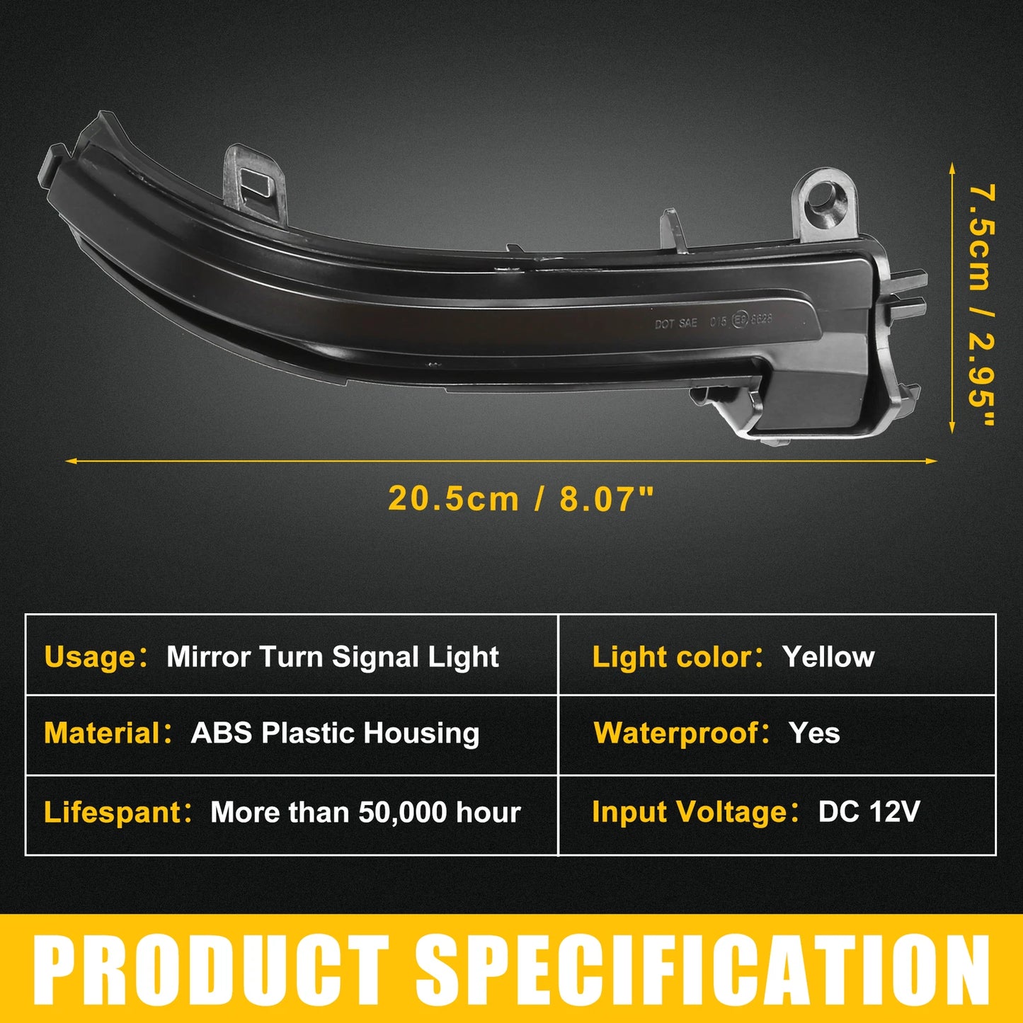 Set of 2 Mirror Turn Signal Lights for BMW 1 Series F20 (2012–2019) 63137280771