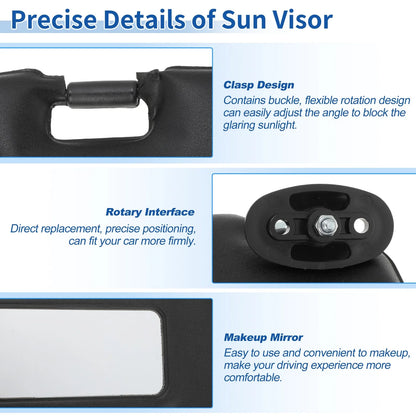 Left & Right Sun Visors for Honda Civic 1996-2000 Black (1996-2000)