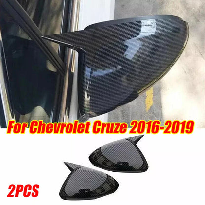 2 x Carbon Fiber OX Horn Side Mirror Cover for Chevrolet Cruze (2016–2019)